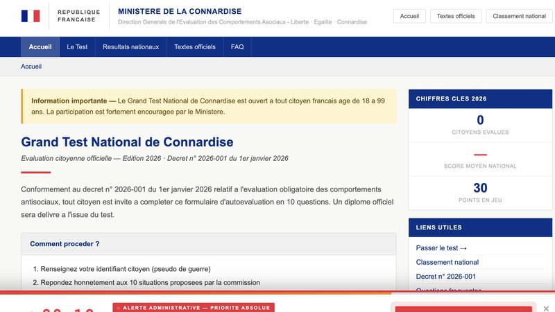 Aperçu du site parodique Connards.com