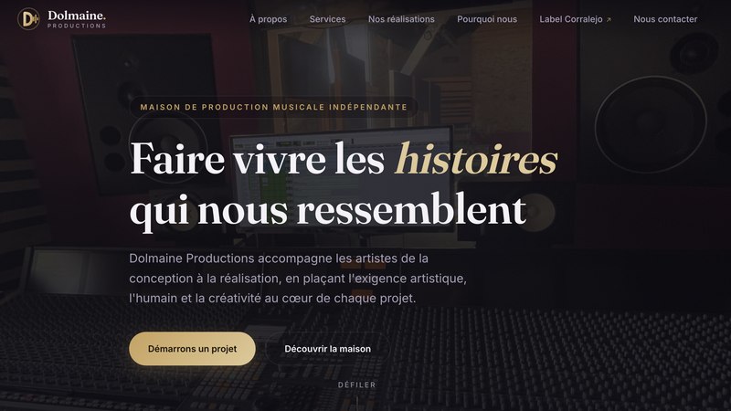 Aperçu du site Dolmaine Productions